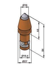 Круглый зуб (резец) BSK 17 - посадка 19,4 мм BSK 17 фото